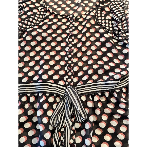 Lauren Conrad Rockabilly Top Peplum Pinup Silhouette Ruffle Polka Dot Medium - Picture 9 of 16